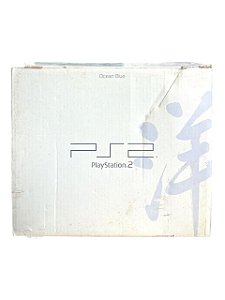 CONSOLE: PLAYSTATION 2 OCEAN BLUE - BLOQUEADO JP/ SERIAL NÃO BATE/ SEM BASE - USADO