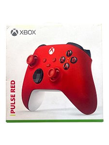CONTROLE SEM FIO XBOX SERIES S/ X/ ONE E PC (PULSE RED) C/ DETALHES - USADO