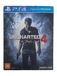 UNCHARTED 4 - USADO - PS4 CAPA:PAPEL - C/ DETALHES