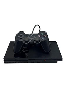 CONSOLE PLAYSTATION 2 SLIM BLACK PIANO - DESBLOQUEADO JP - USADO