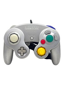 CONTROLE NINTENDO GAMECUBE - PRATA - C/ DETALHES - USADO