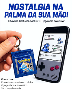 CHAVEIRO POKEMON BLUE - NFC - IMPRESSÃO 3D