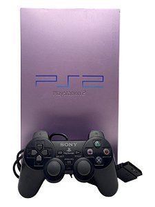 CONSOLE PLAYSTATION 2 EDIÇÃO SAKURA - CONTROLE PRETO - USADO
