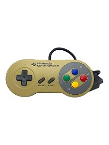CONTROLE SUPER FAMICOM - AMARELADO - C/ DETALHES - USADO