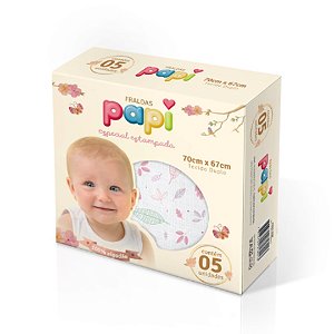 Fralda Papi especial estampada com  bainha