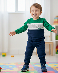 Conjunto Infantil Blusão Calça Moleto Penteado Felpado 11048