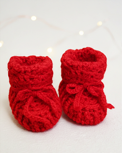 Sapatinho Bebê Unissex Croche Lã Artesanal Linha Encanto FL