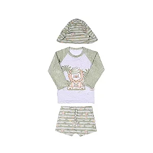 Conjunto Infantil Masculino Linha Praia c/ chapeu UV50 15289