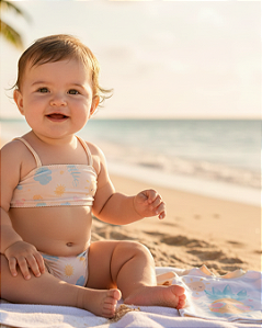 Conjunto Bebê Feminino Linha Praia UV50 MLonga Lebhua 15291