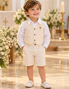 Conjunto Bebê Masculino Batizado Paraíso 17084