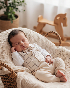 Conjunto Bebê Longo Gravata e Colete Cerimônia Paraiso 16926