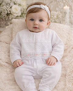 Macacão Bebê Feminino Longo Linha Cerimonia Paraiso 16878