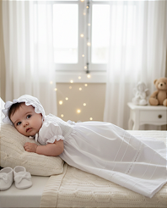 Mandrião Bebê Feminino Cambraia e bordado Paraiso 13951