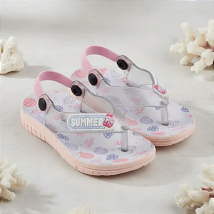 Chinelo de Dedo Bebê Feminino Elástico Traseiro KBaby 21027