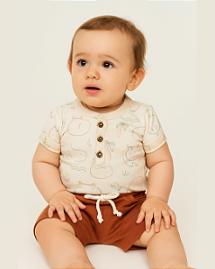 Conjunto Infantil Camiseta e Shorts Molecotton Lebhua 16695