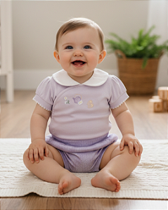 Conjunto Bebê Feminino Curto Body Kimono Shorts Letut 16592