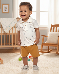 Conjunto Infantil Masculino Camisa Polo e Bermuda 11453