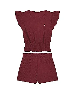 Conjunto Infantil Cropped e Shorts Meia Malha Tiny Joy 11588