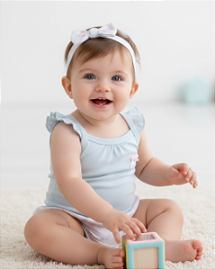 Conjunto Bebê Feminino curto Body Tiara Shorts Letut 15116