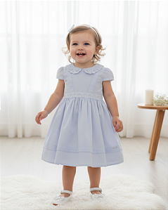Vestido Bebe Batizado Gola Bordada Paraiso 17112