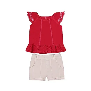 Conjunto Infantil Feminino Bata Sarja e Shorts Paraiso 15581