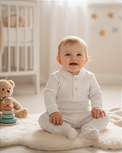 Conjunto Bebê Unissex Longo Body Calça Estampada Letut 13569