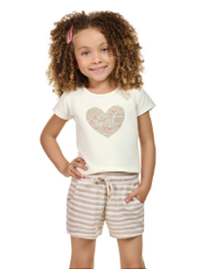 Conjunto Infantil Feminino Cropped e Shorts Tiny Joy 11533