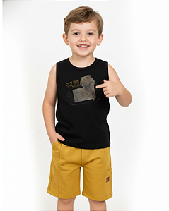 Conjunto Infantil Masculino Regata e Bermuda Moletom 11470