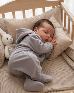 Macacão Bebê Feminino Pelo Capuz Zíper Duplo Paraiso 14513