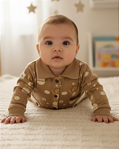 Macacão Bebê Masculino Longo Suedine Teddy Astronauta 0110