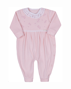 Macacão Bebê Feminino Longo Plush e Tricotil