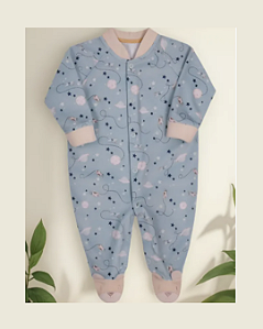 Macacão Bebê Masculino Longo Plush Estampado Letut 14167