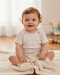 Macacão Bebê Masculino Curto Meia Manga Letut 15062