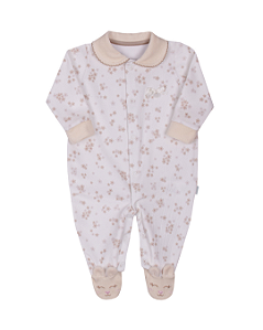 Macacão Bebê Feminino Longo Plush Estampado Bordado