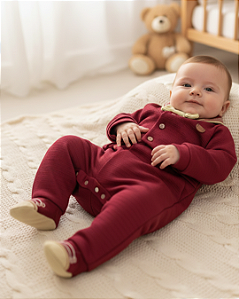 Macacão Bebê Masculino Longo Gravata Removível Paraiso 17717