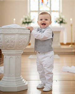 Conjunto Bebê Masculino Batizado,4 peças, Paraiso 17836