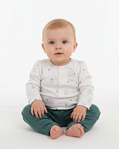 Conjunto Bebê Feminino Longo Body e Calça Plush Letut 17342