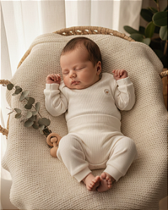 Conjunto Bebê Longo Body e Calça – Amamentação Letut 17389