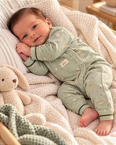 Macacão Bebê Masculino Longo Plush Estampado Letut 17264