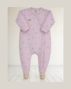 Macacão Bebê Feminino Longo Plush Estampado Letut 17275