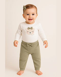 Conjunto Bebê Feminino Longo Body e Calça - Conforto  11857