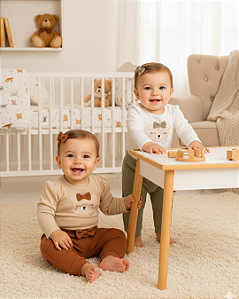 Conjunto Bebê Feminino Longo Body e Calça - Conforto 11857