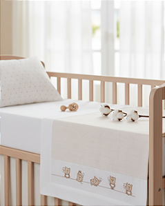 Jogo Berço Bordados Americano 3 peças 100% algodão Papi 4933