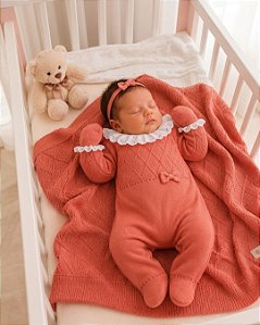 Saída Maternidade Feminina Tricô 5Pç Lavanda Bebê Tricot 202