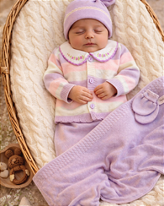 Saída Maternidade Feminina Tricô 6pçs Bebê Tricot MM208