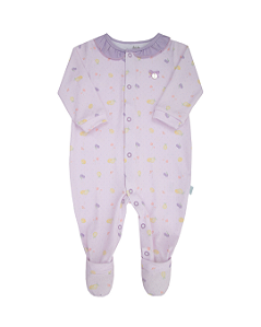 Macacão Bebê Feminino Longo Tricô Leve Letut 17304