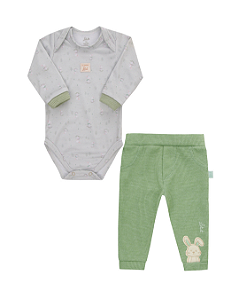Conjunto Bebê Masculino Longo Body e Calça Letut 17351