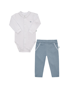 Conjunto Bebê Masculino Longo Body e Calça Letut 17354