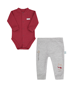 Conjunto Bebê Masculino Longo Body e Calça Letut 17356