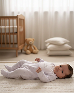 Macacão Bebê Unissex Longo Babador Removível Letut 15045